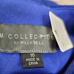 KM COLLECTIONS By MILLA BELL Short Rosette Dress Blue Size 16 Photo 4