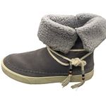 Toms Vista Waterproof Suede Leather Faux Fur Lace Up Boots Size 9 Photo 1