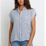 Rails  Whitney Short Sleeve Button Down Shirt in Blue Echo Stripe size Small Photo 2