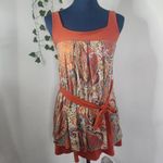 JW Maternity Paisley Tunic Tank Top with Belt Orange Size undefined Photo 3