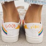 Soludos  good vibes lace up leather sneakers size 9 Photo 4