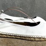 Free People  Maya Espadrille Ballet Flats Almond Toe Slip On Leather White 6 Photo 1