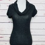 POOF! Charcoal Gray Cowl Neck Short Sleeve Knit Tunic Sweater Top Size Medium Photo 7