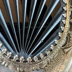 Whiting & Davis Vintage ‎ Large Carved Pendant Necklace Silvertone Chunky Photo 1