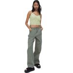 H&M size small camisole sheer light green lace tank top V-neck baby tee cropped Photo 2