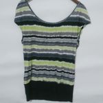 G by Guess Guess M Black Lime Striped Bubble Top Photo 1