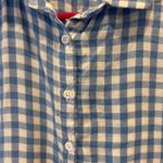 CJ Breeze Blue White Gingham Gauze Sleeveless Button Down Shirt Women Large Photo 3