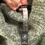 Kensie Green Oversized Fringe Sweater Cozy Relaxed Striped Cabincore Photo 3