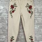 Topshop  Moto Mom Embroidered Floral Jeans Photo 0