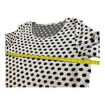 Polka Dot Tunic Top with Pockets, Short Sleeve, Casual Everyday Wear White Size L Photo 4