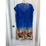 Jerry T Women's Blue Tie Dye Pleated Sheer Swim Cover Up Size M Swimwear Blue Size M Photo 4