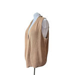Talbots Wool Washable Asymmetrical Knit Long Sweater Vest Tan sz 16 Academia Photo 1