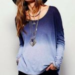 Free People We The Free Navy/Sky Blue Dip Dye Long Sleeve Top Photo 8