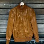Maternity Faux Leather Vintage Full Zip Jacket Medium Tan Size undefined Photo 0