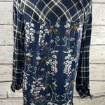 Westport  Tie Front Plaid/Floral Shirt-Small Photo 1