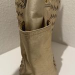 Coach  North South Metallic Woven Leather Gold Leather Shoulder Bag Tote F17099 Photo 3