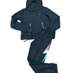 Aviator Nation Charcoal Grey Sweatsuit Set Ninja Hoodie Ombré Bolt Sweatpants Photo 0