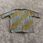 Badgley Mischka EUC American Glamour Gold Silver Blouse SIZE L Photo 4