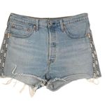 Levi's Levi’s Premium 501 Jean Short Women 32 Blue Light Wash Boho City Festival Resort Photo 4