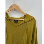 Nike  Dri-fit Sweatshirt Women XS Mustard Yellow Hoodie Cut Off Yoga Fringe Photo 5