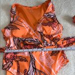 Hutch  Wrap One-Piece Swimsuit Orange Floral Large NWOT Photo 5