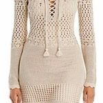 AQUA Crochet Long Sleeve Mini Dress Size Small Sand Color Photo 0