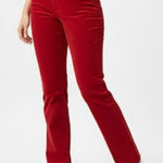 Talbots High Waist Straight Leg Corduroy Jeans Pants Cherry Red Size 14 Photo 0