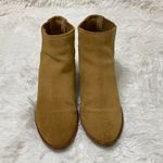 Steve Madden  Leather Suede Thinker Booties Tan Boot Block Stacked Heel Size 7.5 Photo 2