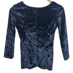 Vintage Y2K Top Women Size S Blue Velvet 3/4 Sleeve Stretch Fitted Bratz Witchy Photo 1