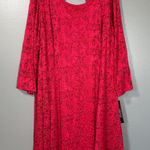 Avenue NWT Red Lace Midi Shift Special Occasion Dress - 30/32 - Womens Plus Size Photo 0