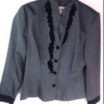 Donna Morgan  Leslie Fay 14 Gray Black Blazer Plus Photo 0