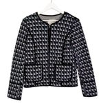 Anthropologie Hei Hei Vala Quilted Open Front Blazer Jacket Blue Women’s Small Photo 3