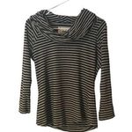 Aventura Womens Pullover Cowl neck Long Sleeve Casual To Black‎ Stripes Medium Black Photo 0
