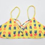 Hollister Yellow Pineapple Padded Adjustable Strap Bikini Top Swimwear Small Photo 0