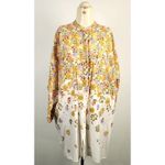 OttodAme Floral Print Shirt Dress Yellow Purple‎ Long Sleeve Button Down S Photo 10