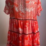 Urban Outfitters UO Pippa Tiered Chiffon Babydoll Dress Orange Black Whi… Photo 5