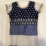 Blue and White Patterned Dress Size XL Photo 3