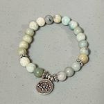 Blue Green Silver Lotus Flower Charm Jade Gemstone Crystal Bracelet Jewelry 🪷✨ Photo 3