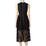 Nicholas Deep V Neck Floral Lace Midi Dress Black Size 2 Photo 4