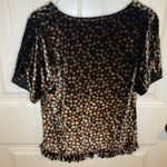 Madewell  crushed velvet material floral blouse with ruffle bottom Photo 5