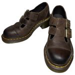Dr. Martens  Women’s Size 6 Brown Leather Double Strap T-Bar Heeled Ivy Shoes Photo 1