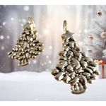 Vintage Christmas Tree Earrings Star Topper Gold Tone Eurowire Nostalgic Holiday Photo 6