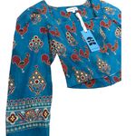 Hunter Bell Cropped Winne Long Sleeve Top in British Birdies Size 6 Photo 9