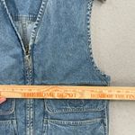 Liz Wear Vintage  Vest Womens Small Blue Jean Denim Zip Up Cargo Pockets Fishing Photo 5