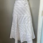 AQUA White Striped Midi Skirt Photo 1