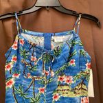 Mirrors Vintage Tropical print blue dress front tie NWT Photo 2
