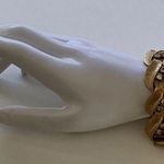 Vintage Signed ART Arthur White Rhinestone Gold Tone Bracelet 80’s Sz 7” Photo 4