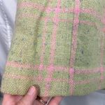 Vintage women's green pink plaid wool satin lined zip skirt speckled medium Photo 1