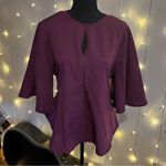 Eshakti Burgundy Bell Sleeve Blouse Photo 2