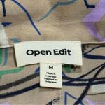 Open Edit  Satin Oversized Camp Button-Up Shirt Color Ivory Birch Grunge Artsy M Photo 8